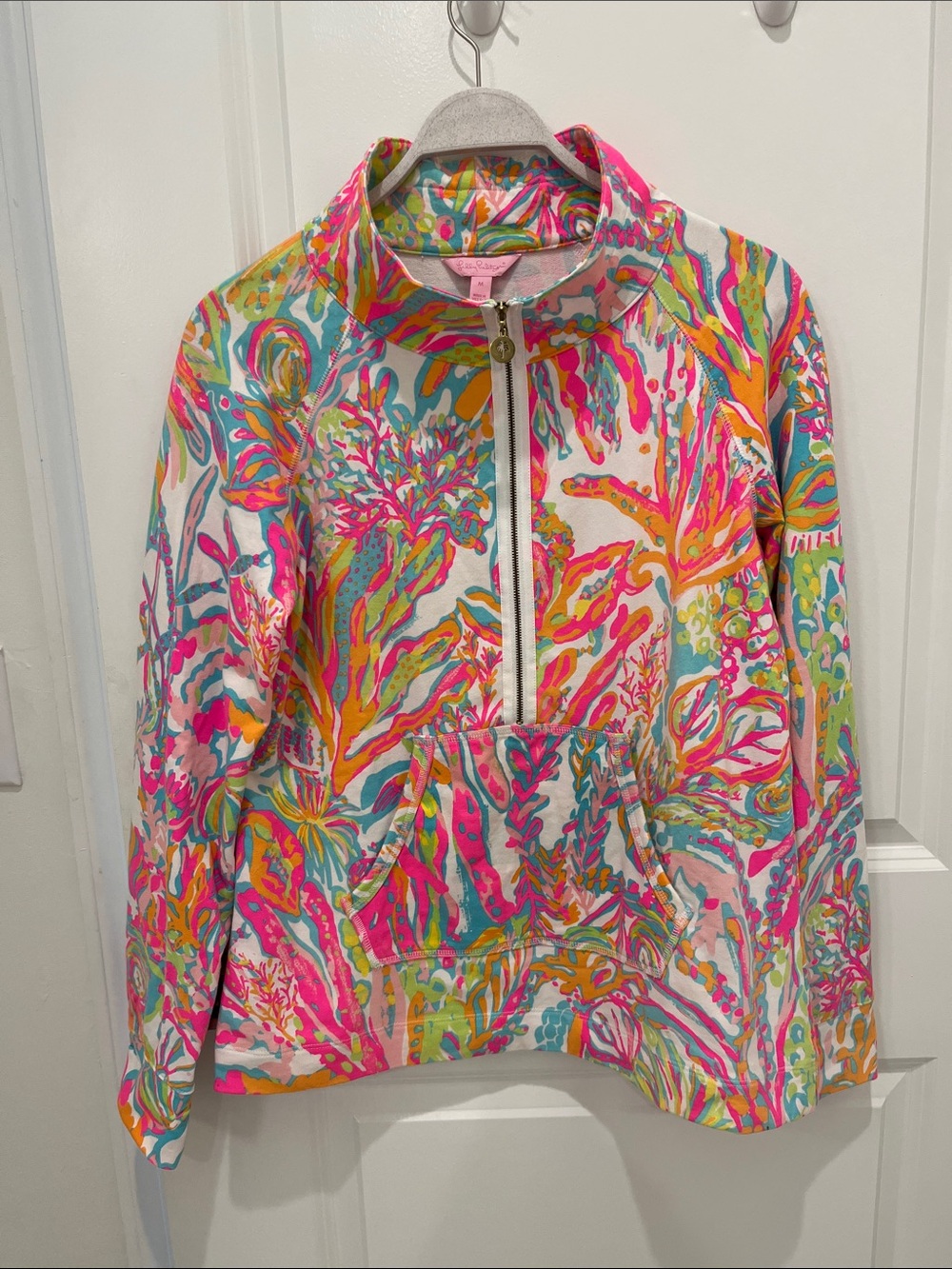 Lilly Pulitzer Skipper Popover Bright Printed Pullover One-Piece With Pocket - Picture 4 of 11
